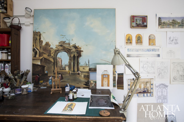 A glimpse inside Biskin’s Athens studio.