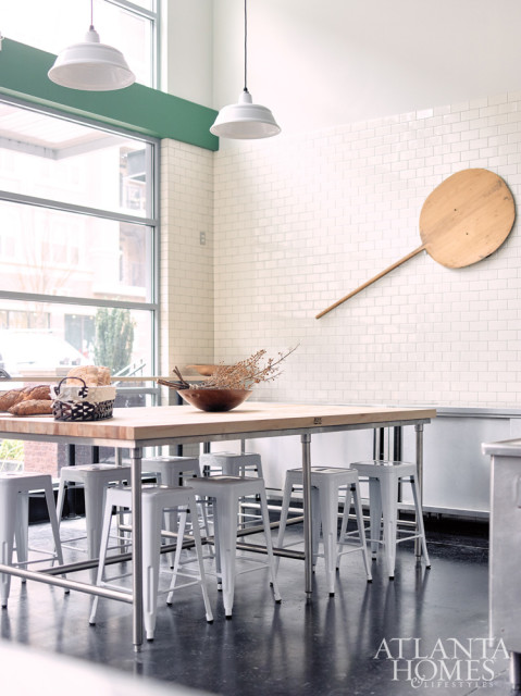 The bakery’s open-concept style allows visitors to catch a glimpse of production while they eat.