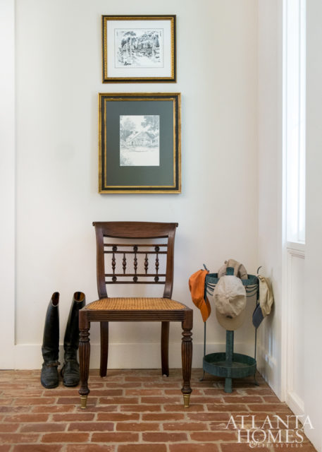 The lower level features original 19th-century brick floors.