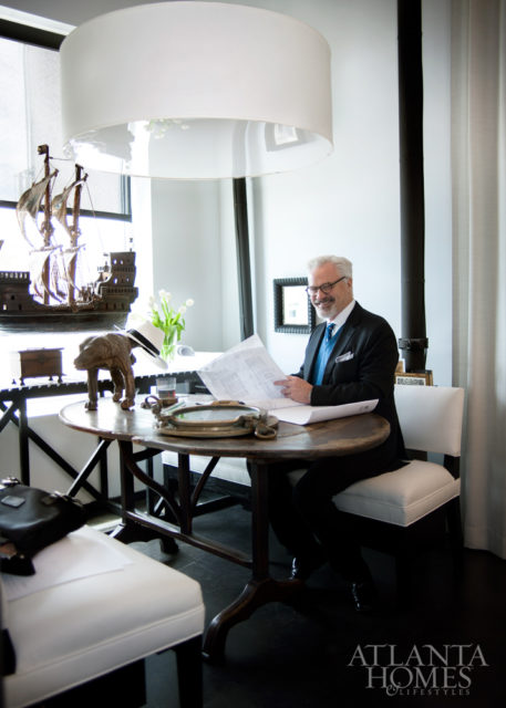 “Each of our partners feel the buoyancy and empowerment of working in a beautiful setting,” says McAlpine, pictured in his Atlanta office. “We do for ourselves what we ask others to do, and it’s a beautiful investment.”