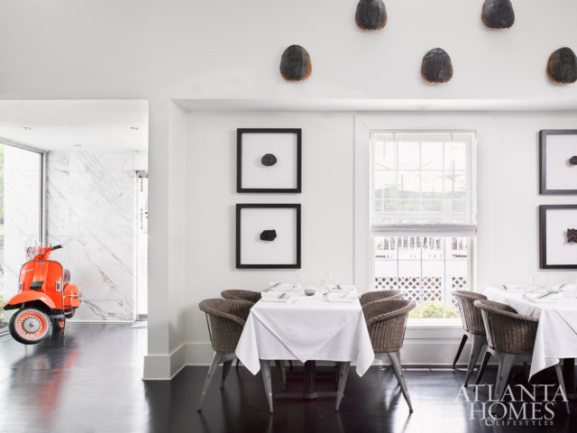 Yebo Beach Haus draws inspiration from the beaches of Cape Town, the Hamptons and California, featuring fun touches such as a bright vintage Vespa.