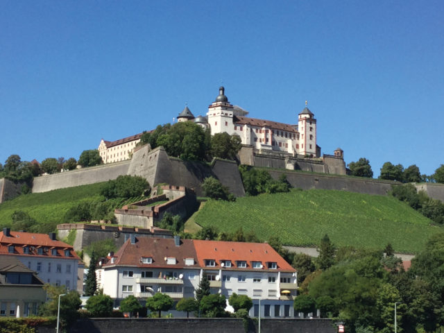 Marienberg Fortress and surrounding vineyards in Würzburg.