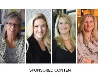 Sponsored content featuring portraits of four women with text below indicating 'SPONSORED CONTENT'.