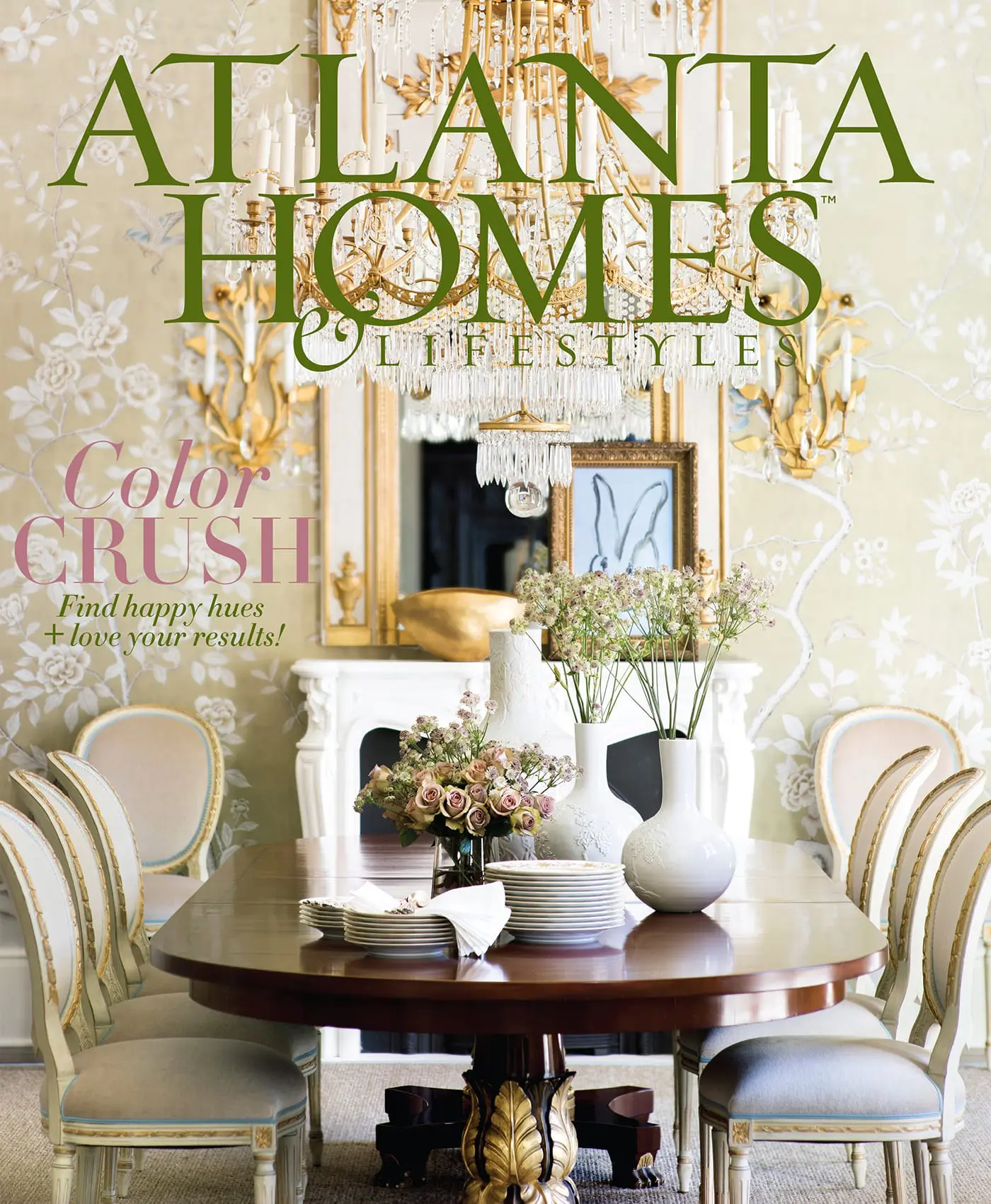 Atlanta Homes & Lifestyles magazine cover with headline 'Color Crush'