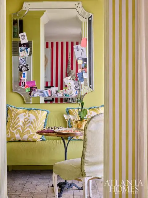 yellow breakfast nook