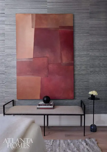 grasscloth wallpaper in gray