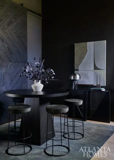 moody black dining room lounge