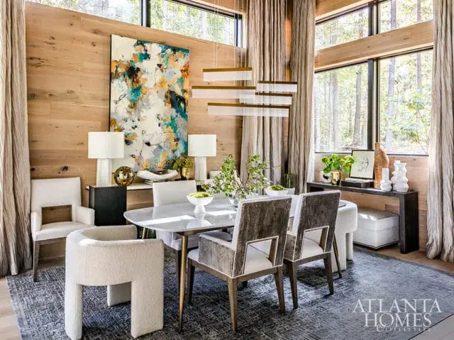bright modern breakfast table