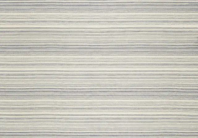 Cream fabric with thin, irregular navy blue horizontal stripes