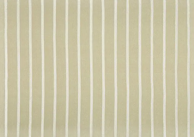 Tan fabric with thin white vertical stripes
