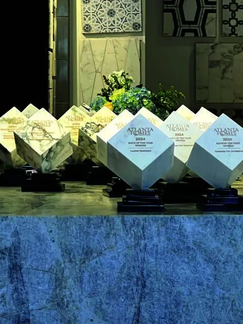 Atlanta Homes 2024 Bath of the Year awards with marble finishes