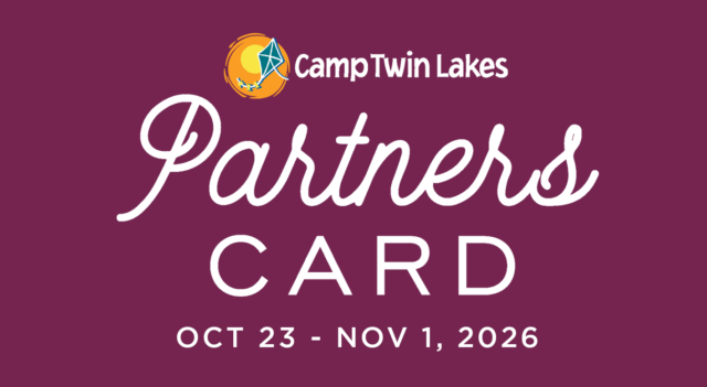 Camp Twin Lakes logo and ‘Partners Card’ text