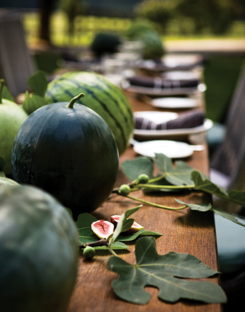 A variety of heirloom watermelons makes for a striking tableau.