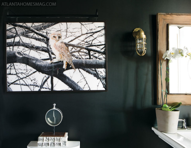 Several pieces culled from Stanton Home Furnishings, from pressed botanicals to a handwoven rug, help to warm up the space, taking it from basic to brilliant.