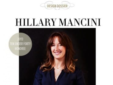 Hillary Mancini, 2013 Ten Under Forty Honoree, smiles against a dark background.