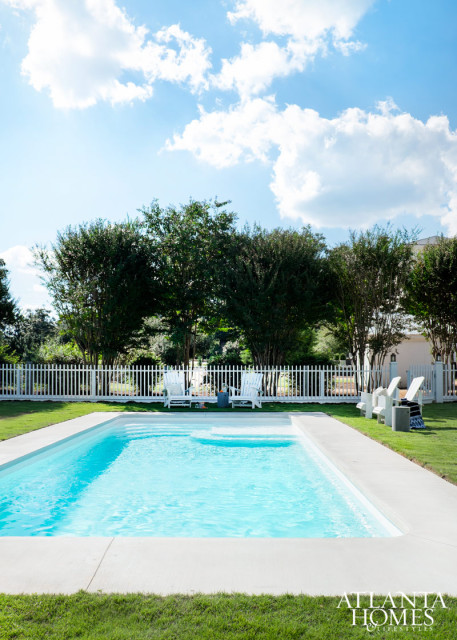 A fiberglass-insert pool is perfect for a quick dip on high summer days.