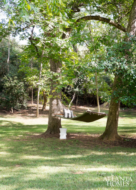 A pair of strategically placed hammocks have become a favorite spot to while away the afternoon, says Greco.