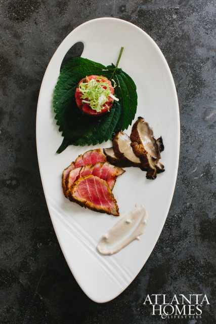 Seared tuna and tuna tartare.