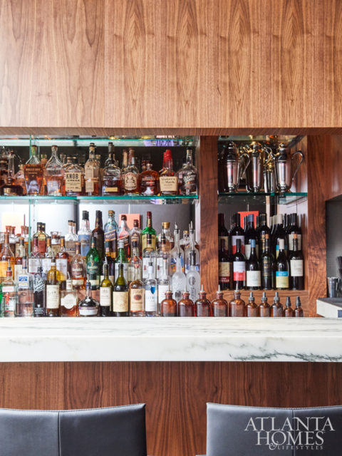 “The bar was by far the most dramatic change,” notes Klaskala. Indeed, a new signature white marble tops a walnut base to highlight an array of premium and small batch liquors, while no-reservation seating lends itself to casual dining.