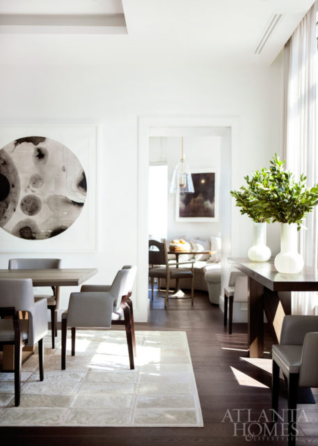 The breakfast nook is luxuriously casual.