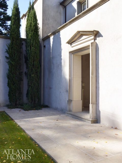 “Nearly blank except for a classical pediment, the façade appears to belong not so much to a house as to a little embassy representing a country you could never quite remember the name of,” says McAlpine.