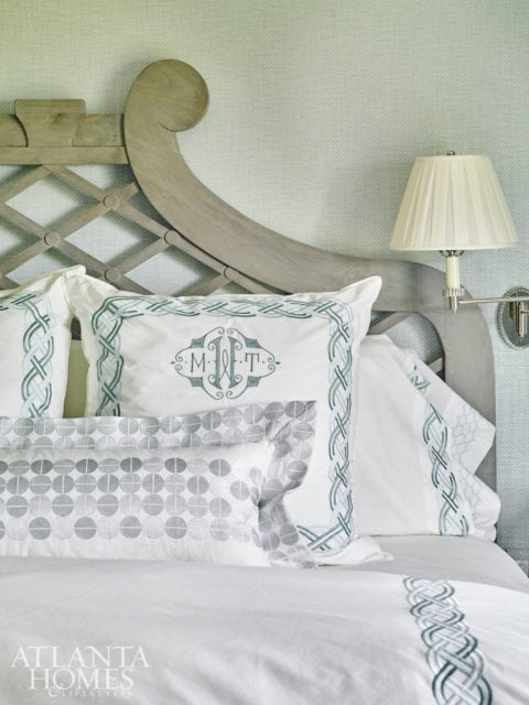 MONOGRAMS Nothing says bepoke beauty like custom monogrammed linens. Design by Carole Weaks