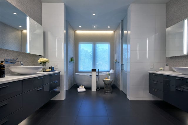 Residential – Bath – Gold: Water Music: Master Bath, studio A2, Shawn C. Alshut, ASID, Edward J. Alshut, AIA