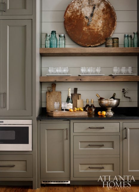 The butler’s pantry doubles as a bar when entertaining guests.