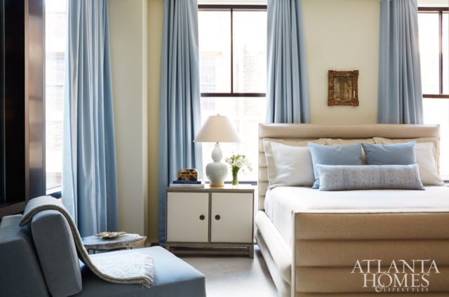 Turner treated each bedroom with a single, soft accent color for a tranquil effect.