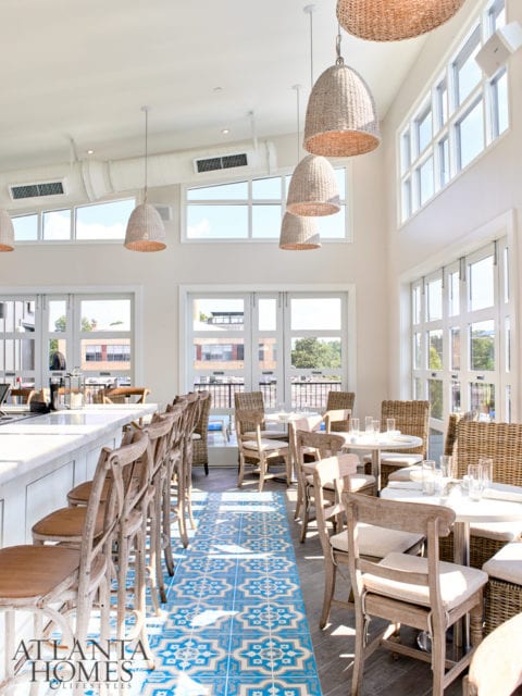 Upstairs, Yucatan-inspired restaurant Estrella offers skyline views and a coastal atmosphere.