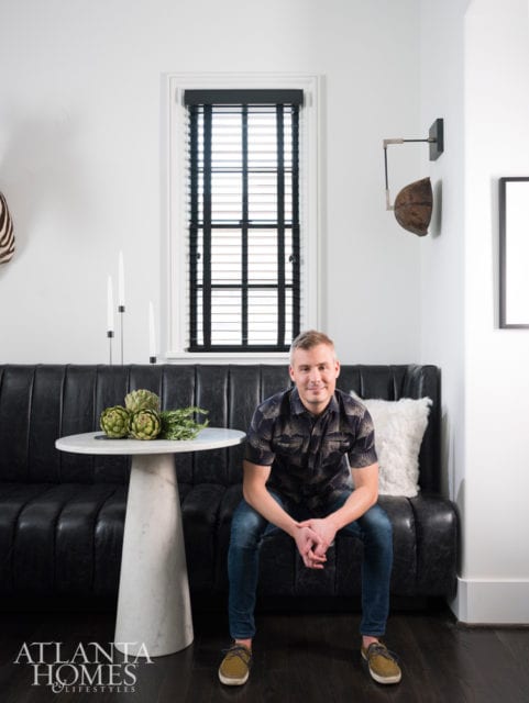 Ryan Hughes, pictured in his personal residence, has been surrounded by design since childhood—his mother ran Interior Accents of North Atlanta in the ’90s. “I never could have accomplished everything I have without the support of my parents,” he says.