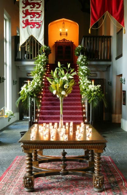 Dromoland’s luxurious interiors are grounded in historic grandeur, boasting ancestral oil paintings, antique chandeliers and stained glass.
