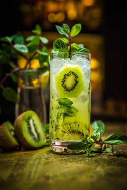 A kiwi fizz from UNICO’s robust cocktail program.