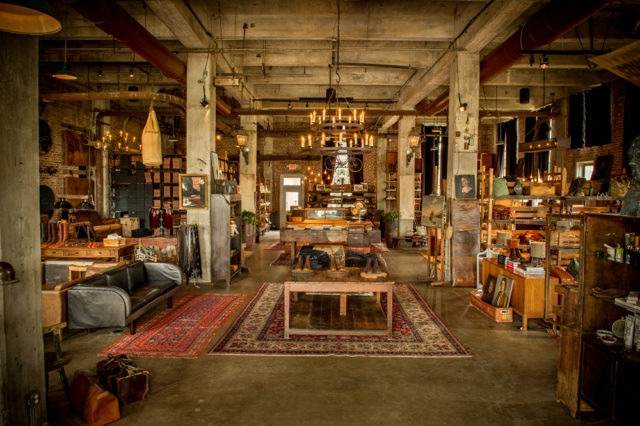 The Peter Nappi showroom offers high-end Italian leather products.