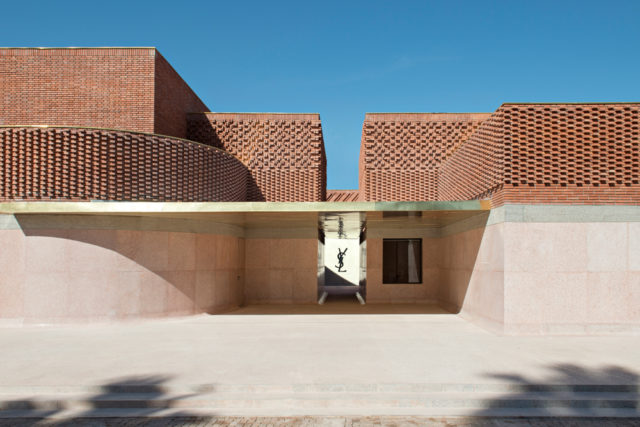 The YSL Museum’s brick facade is inspired by fabric.