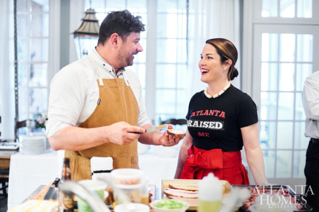 Boo Beckstoffer’s T-shirt pays homage to her hometown, as does her red skirt, which is by Atlanta tastemaker Danielle Rollins.