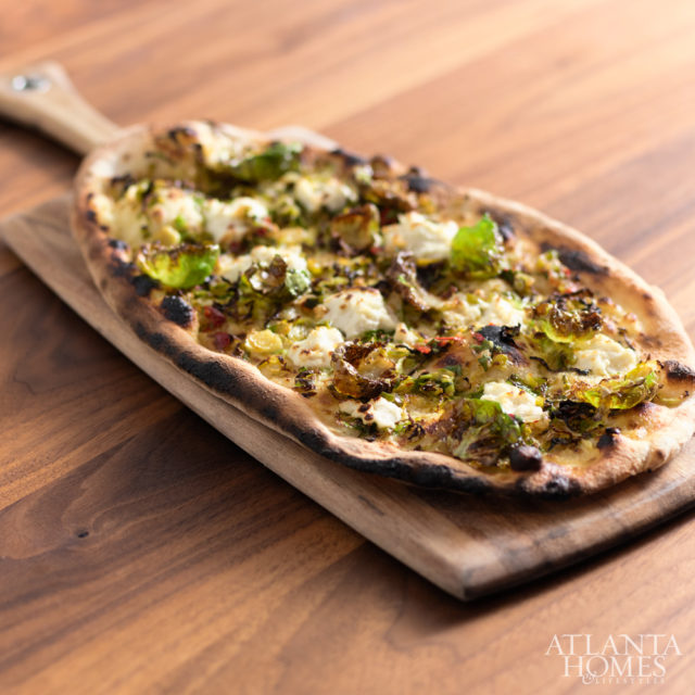 Brussels sprouts flatbread.
