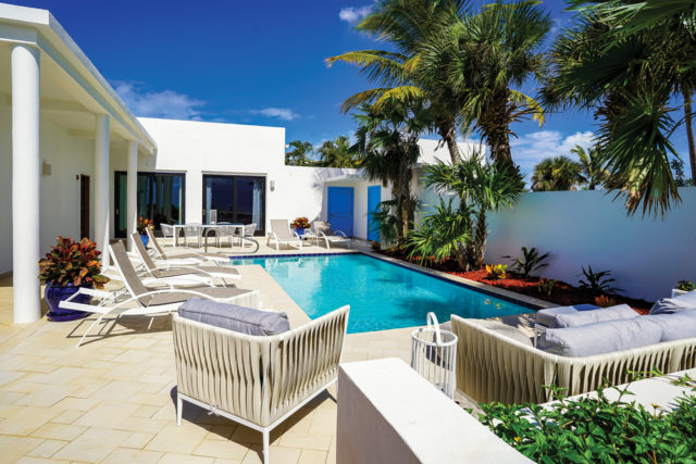 A 3-bedroom oceanfront villa with a private pool and large terrace.