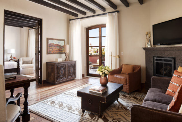 Period antiques mingle with contemporary furnishings in the 18th-century residence turned Hotel Amparo.