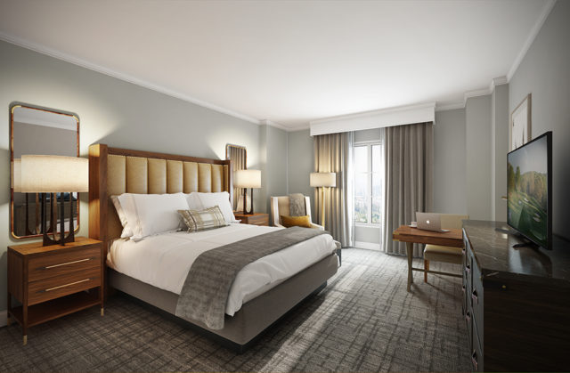 The freshly renovated rooms feature modern embellishments.