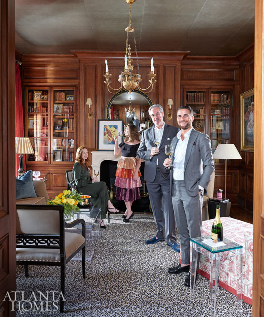 Interior designer Robert Brown—pictured with Blanquart—balanced bold hues and sophisticated undertones in the Buckhead residence of Susan Been.