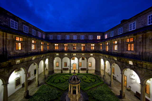 Courtyard of Parador Santiago de Compostela.
