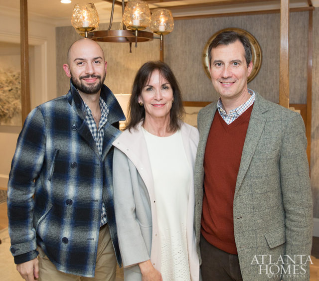 Justin Hood and Stephen Boyd of Jerry Pair with Maria McLaurin of McLaurin Interiors