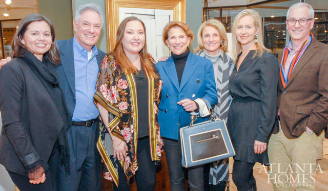 Lee Kinsella, Brad Hanner of Atlanta Homes & Lifestyles, Karen Ferguson of Harrison Design, Susan Bozeman of Susan B. Bozeman Designs, Liza Bryan of Liza Bryan Interiors, Heather Dewberry and Will Huff of Huff Dewberry