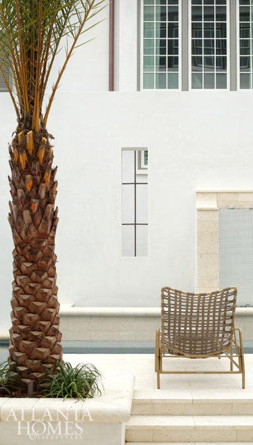 Smooth Venetian plaster walls echo Alys Beach’s signature aesthetic.