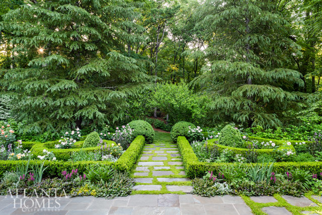 The surrounding landscape is a lush oasis.