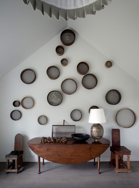 Nineteenth-century grain sieves take on a contemporary flair.