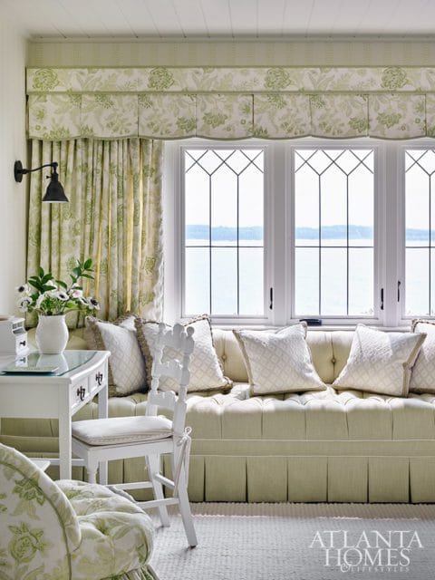 tailored draperies around window seat