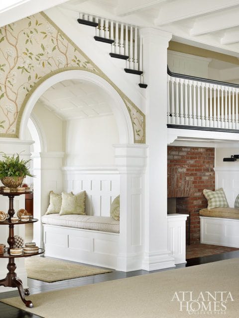 reading nook under stairwell