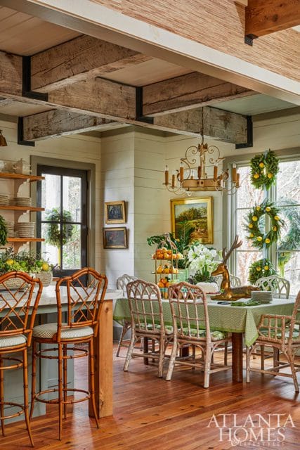 Christmas kitchen dining table
